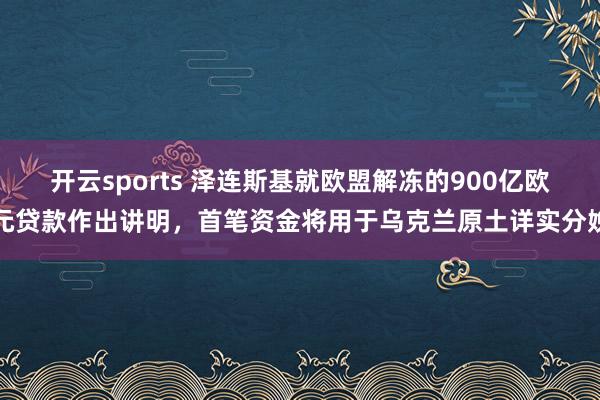开云sports 泽连斯基就欧盟解冻的900亿欧元贷款作出讲明，首笔资金将用于乌克兰原土详实分娩