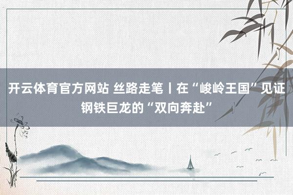 开云体育官方网站 丝路走笔丨在“峻岭王国”见证钢铁巨龙的“双向奔赴”