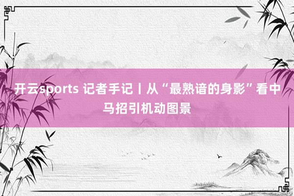 开云sports 记者手记丨从“最熟谙的身影”看中马招引机动图景
